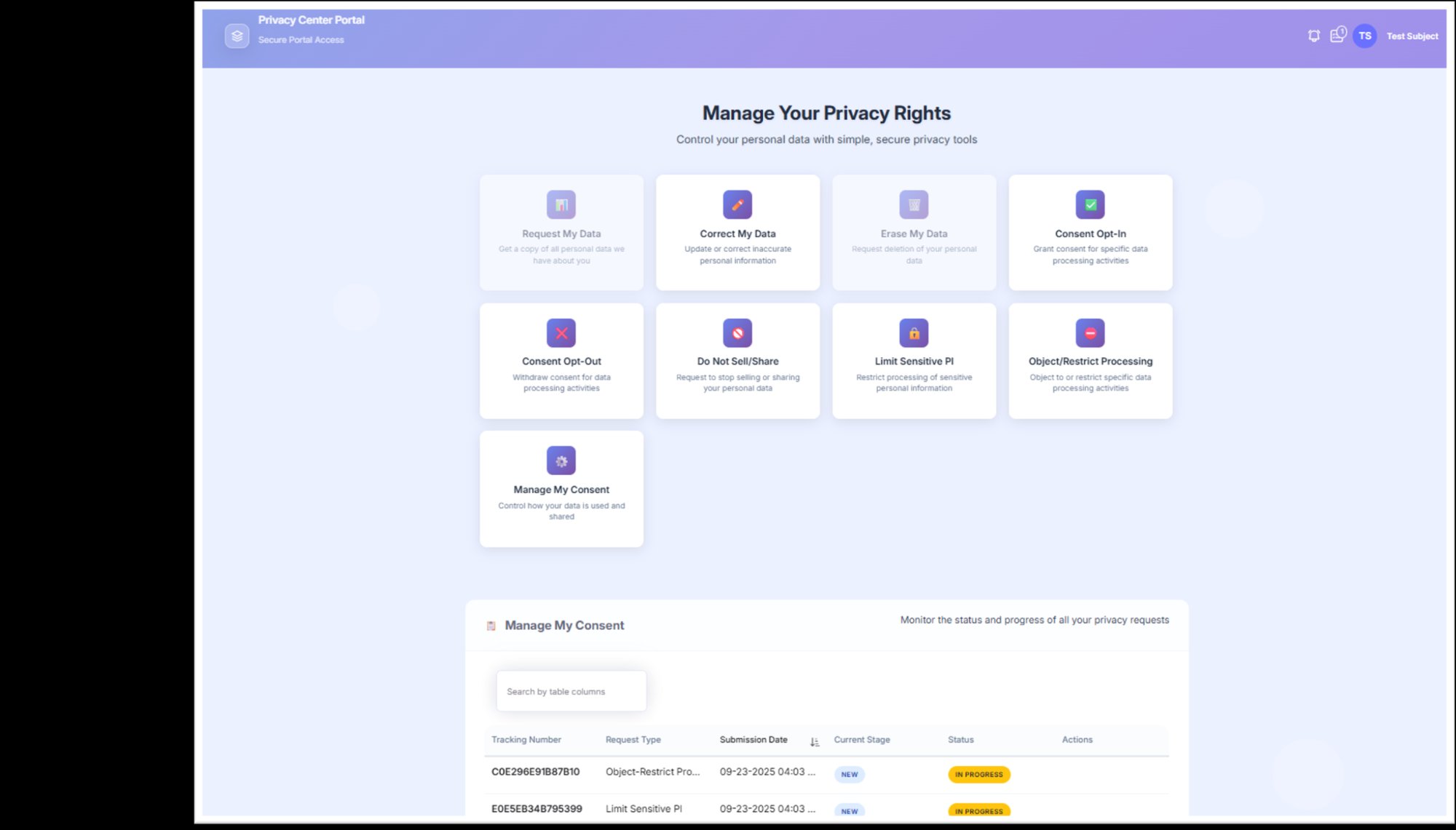 Privacy Rights Center Portal