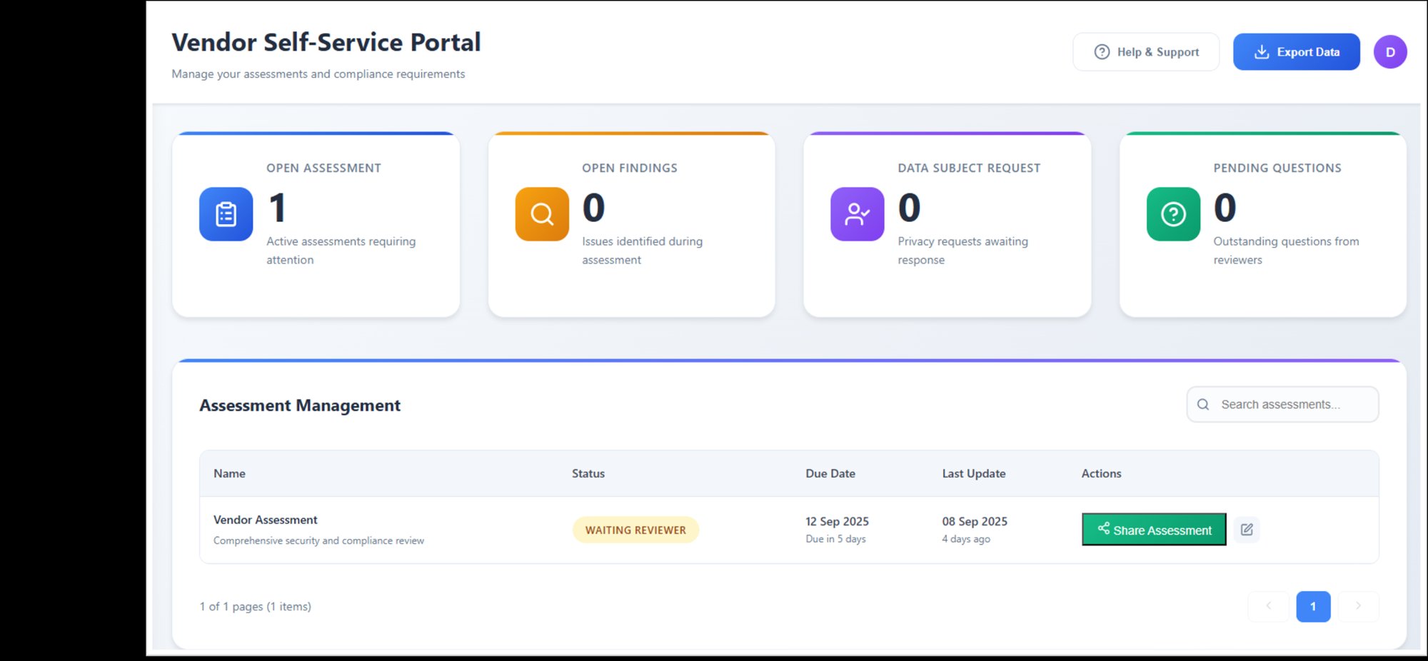 Vendor Self-Service Portal
